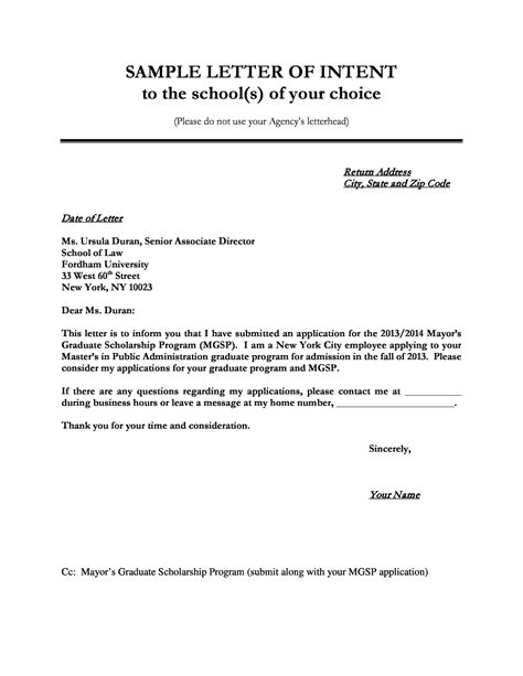sample letter of intent for esc application .